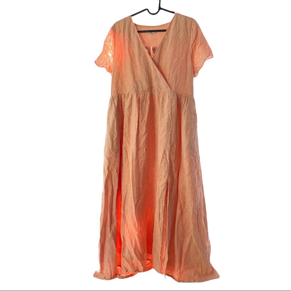 NWT Madewell Linen-Blend Clara Midi Dress size M - Picture 7 of 13